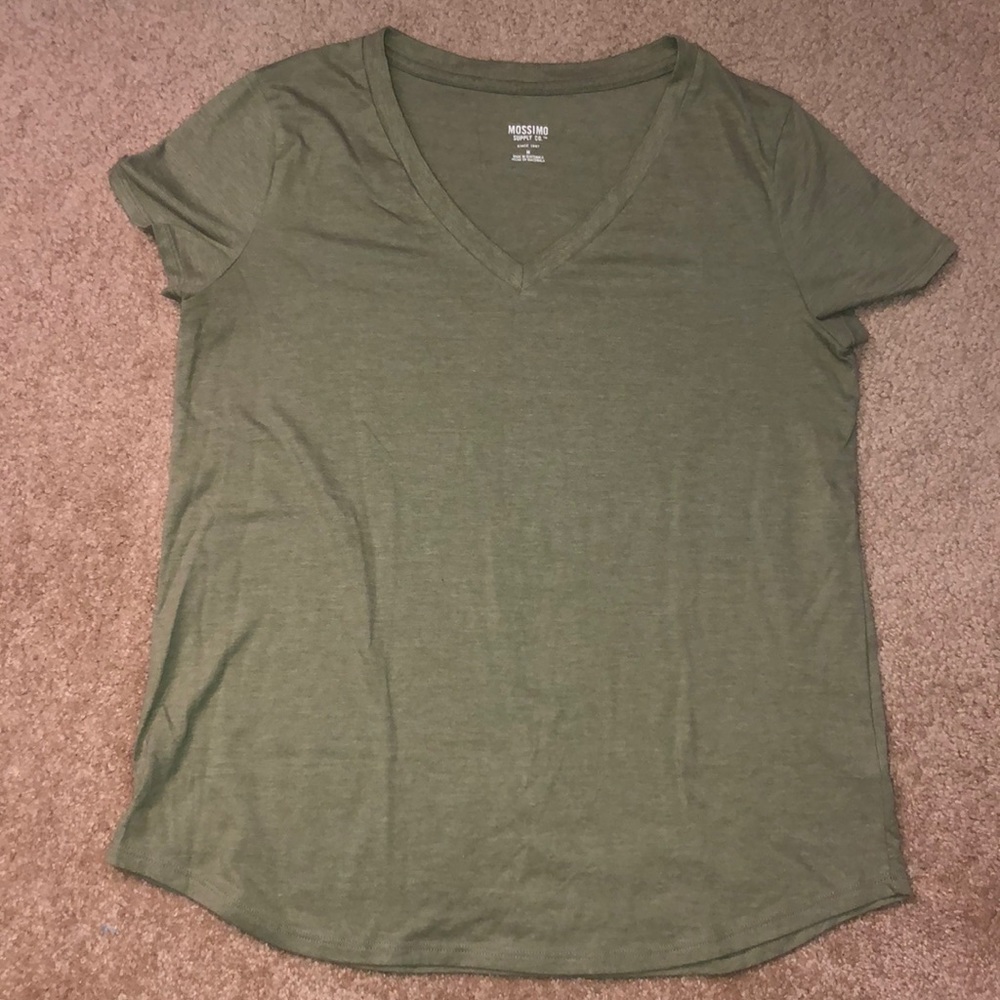 Olive green v neck t shirt